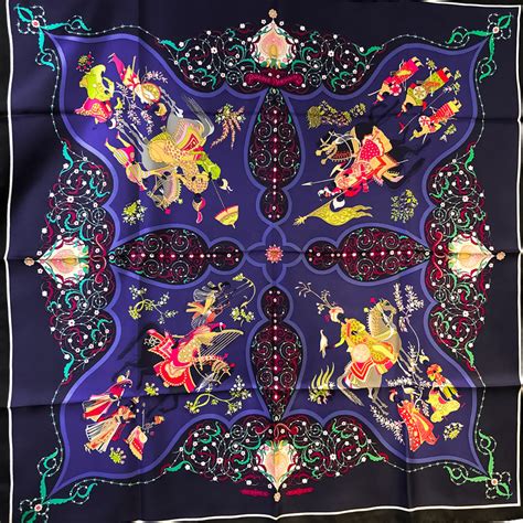 Poesie Persane Hermès Scarf by Julia Abadie 90 cm 